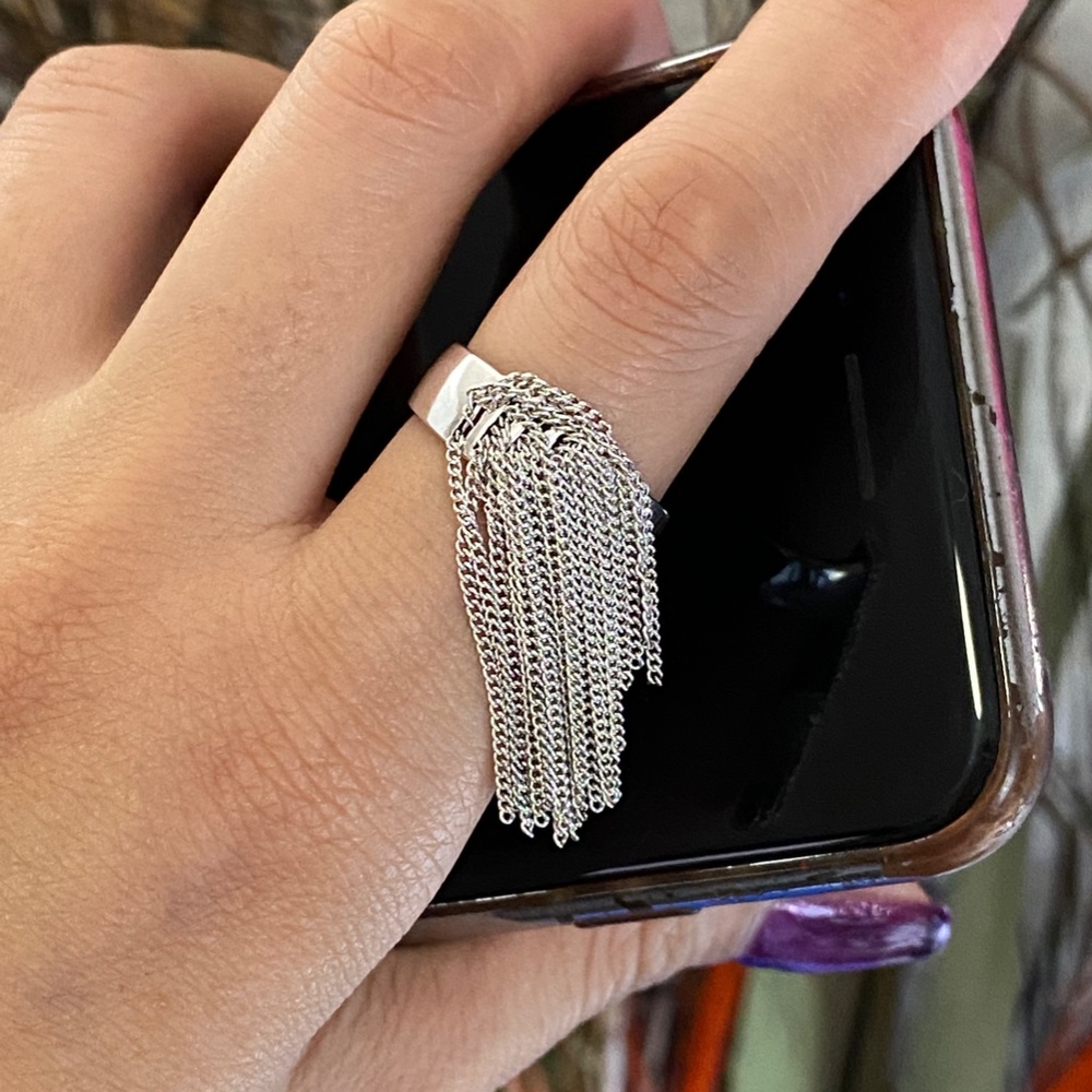 S925 Silver Open Ring,Silver Adjustable Ring,Tass… - image 5